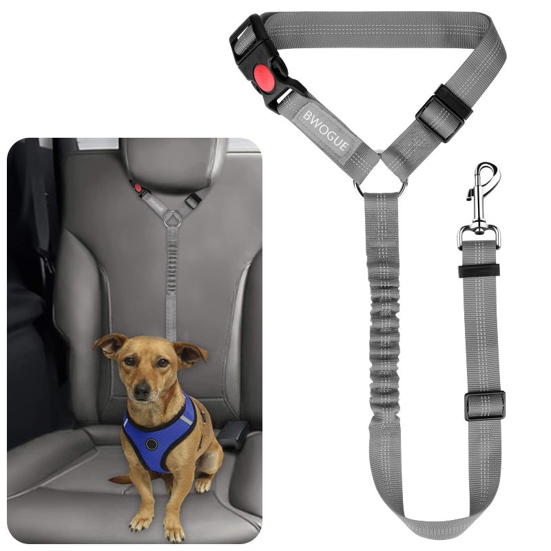 BWOGUE Pet Dog Cat Seat Belts, Car Headrest Restraint Adjustable Safety Leads Vehicle Seatbelt Harness (1 Pack) - Image 1